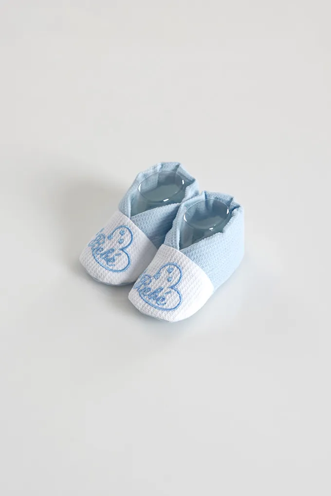 Embroidered Piquet Baby Booties