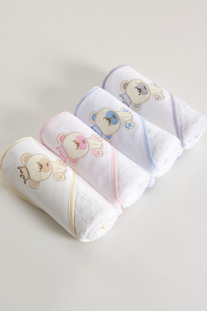Crown Bear Embroidered Baby Towel