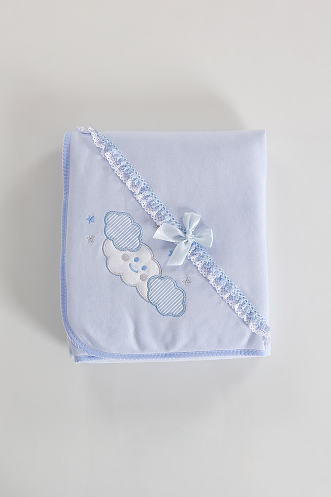 Embroidered Laced Baby Blanket 