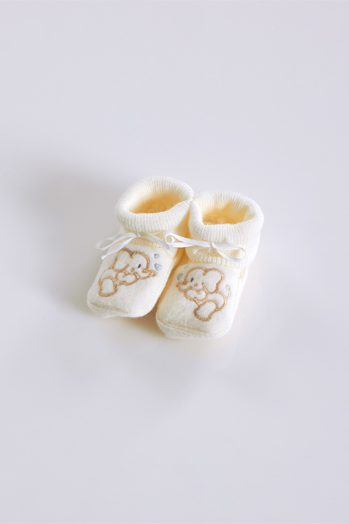 Embroidery Double Layer Baby Booties 