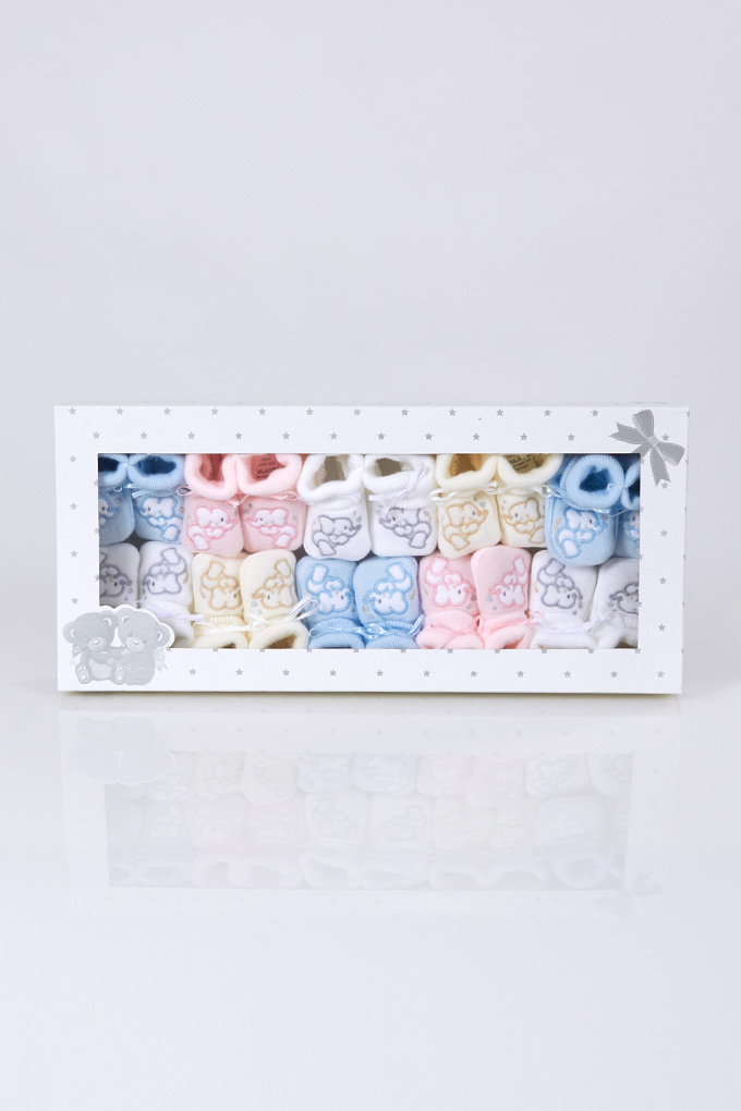 Embroidery Double Layer Baby Booties 