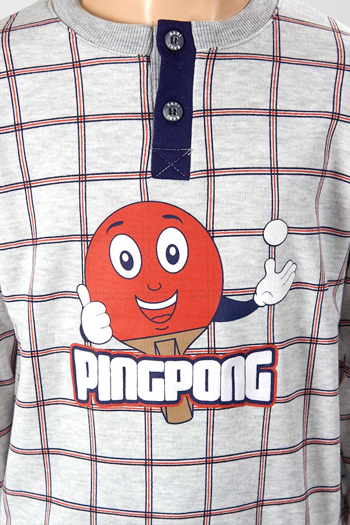 Pijama Estampado Cardado Menino PingPong
