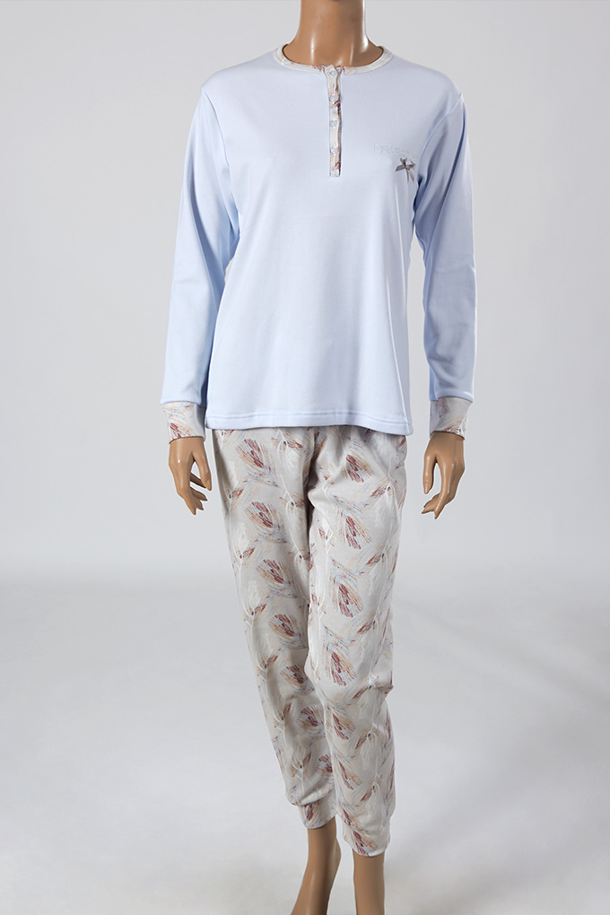 Woman Thermal Printed Pyjama Set w/ Ribbon