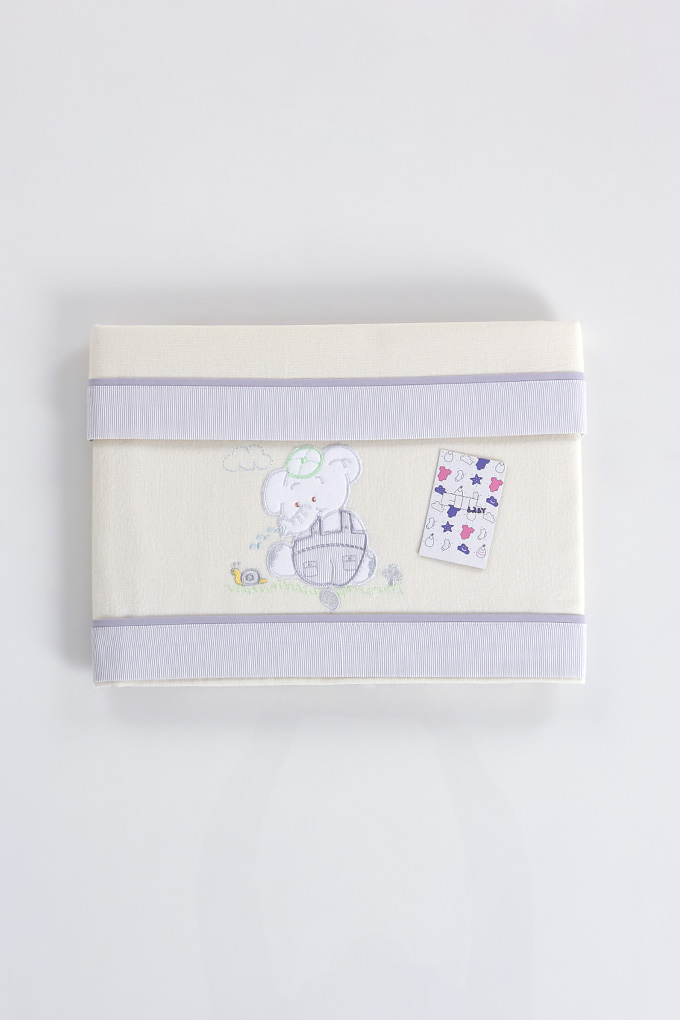 Elephant Embroidered Flannel Sheets Set