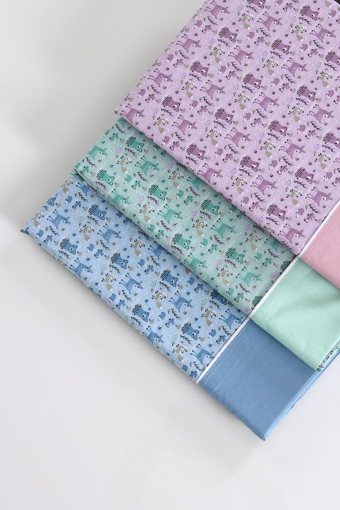 8000/4 Printed Cotton Sheets Set w/ Fitted Sheet