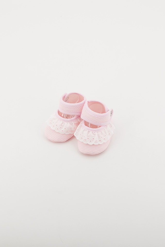 Piquet Baby Booties w/ Lace