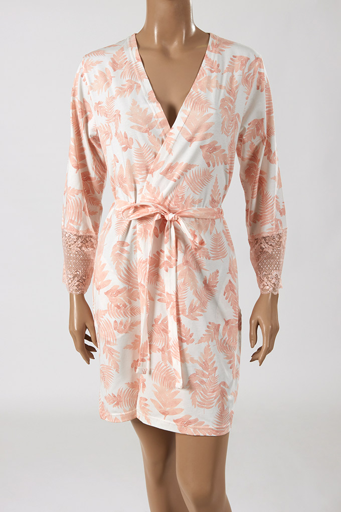 Woman Laced Printed Robe