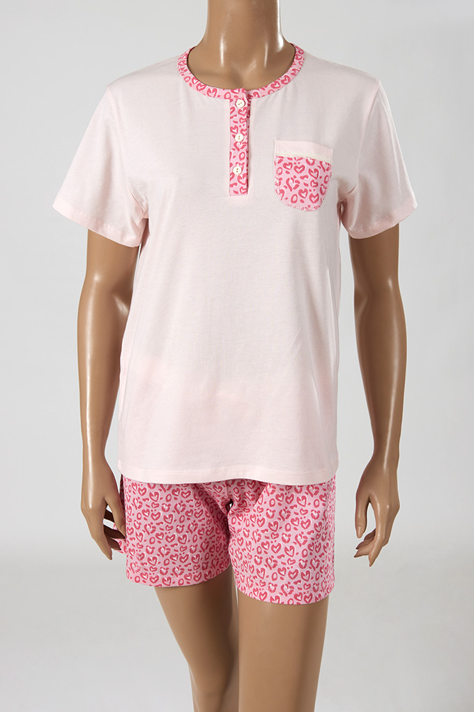Woman Tigress Short Sleeve Pyjama Set w/ Pocket