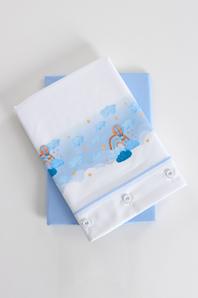 Martim 4 Digital Printed Cotton Sheets Set w/ Fitted Sheet