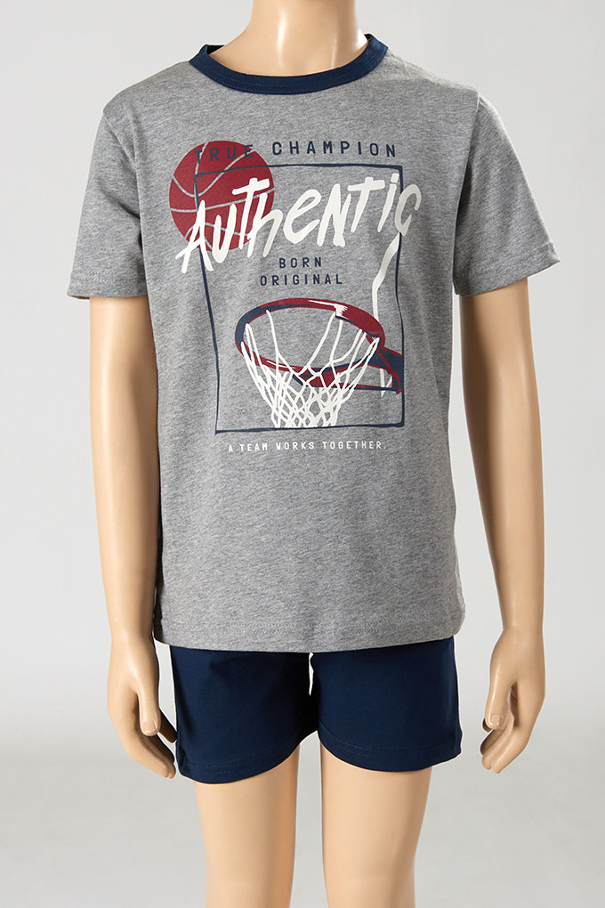 Basketball Boy Printed Short Sleeve Pyjama Set