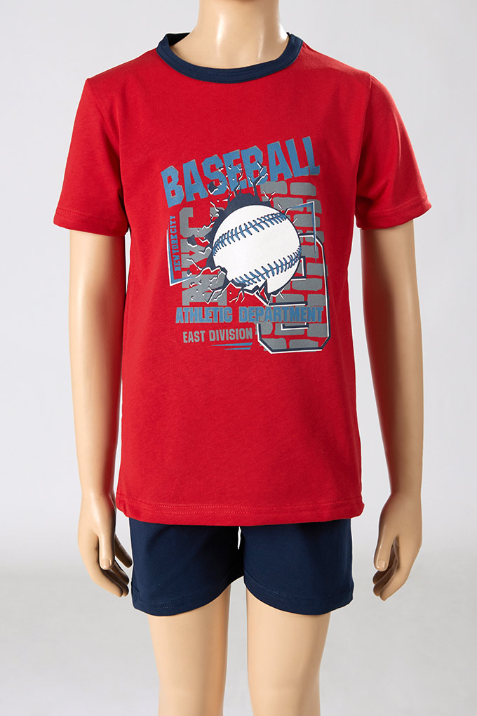 Baseball Boy Printed Short Sleeve Pyjama Set