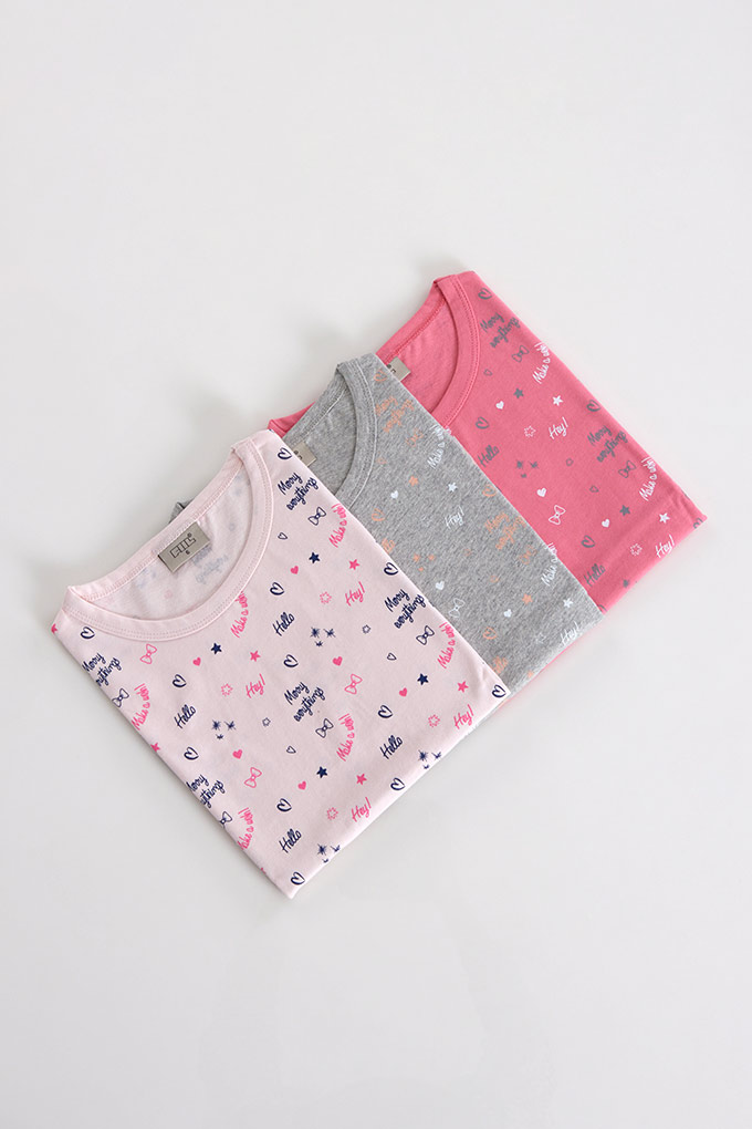 Make A Wish Girl Printed Short Sleeve Pyjama Set