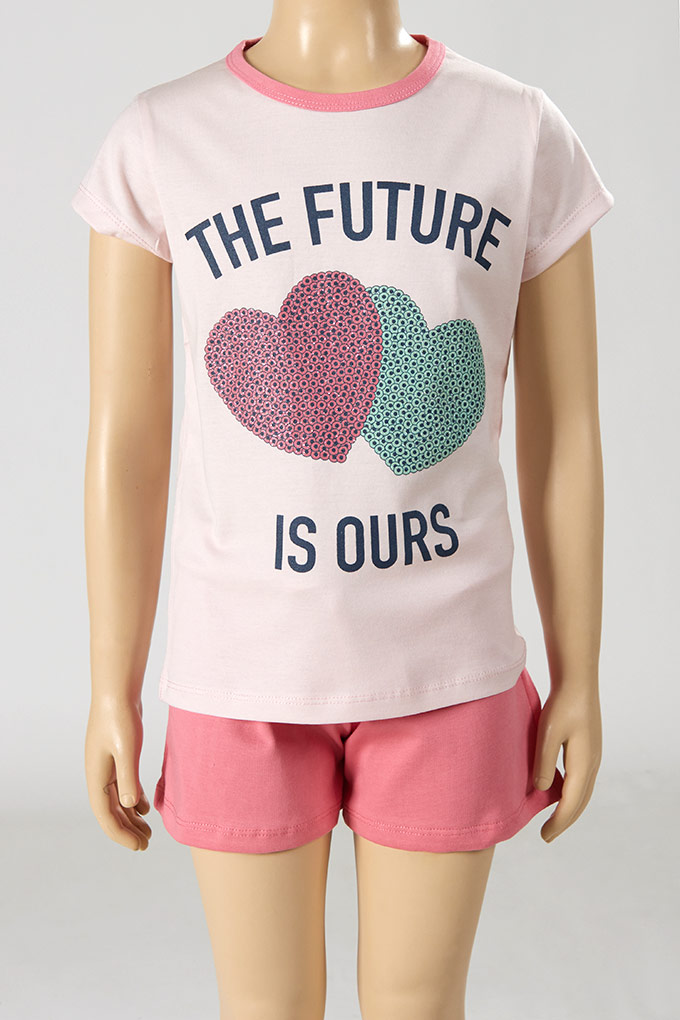 The Future is Ours Girl Printed Short Sleeve Pyjama Set