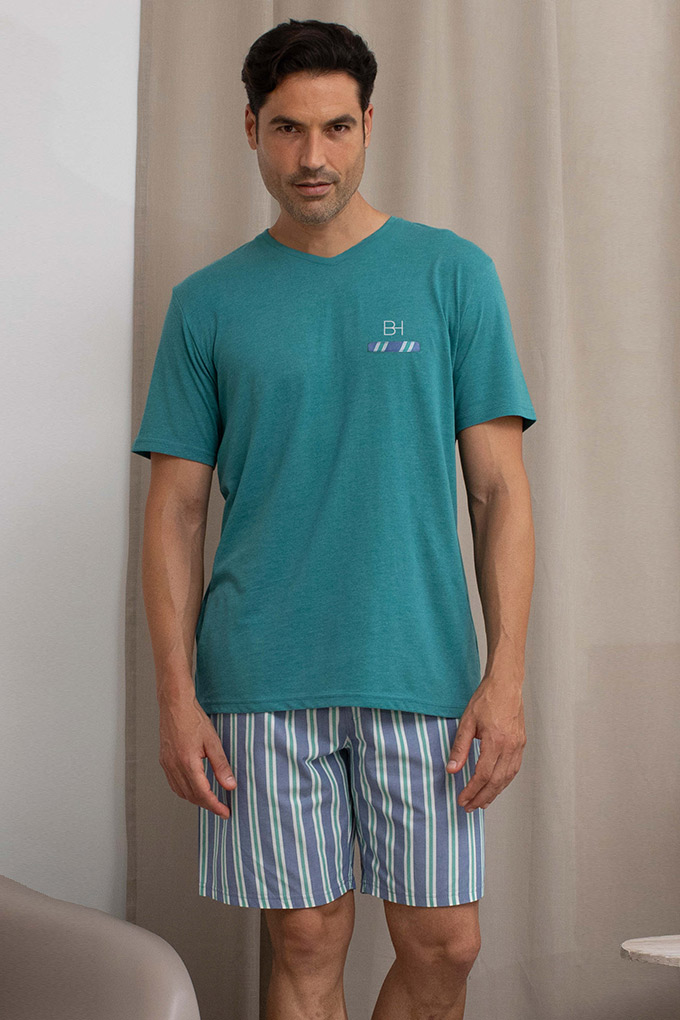 Pijama Estampado Manga Curta Homem 41898_1