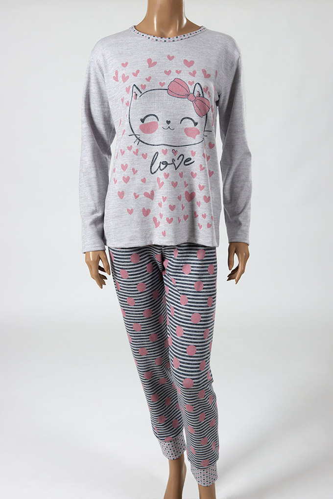 Pijama Tricot Penteado Senhora Lovely Cat_1