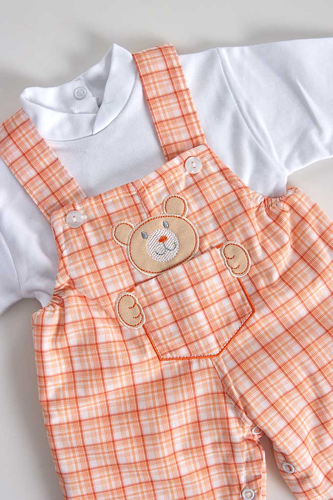 Bear Thermal Chess Baby Romper