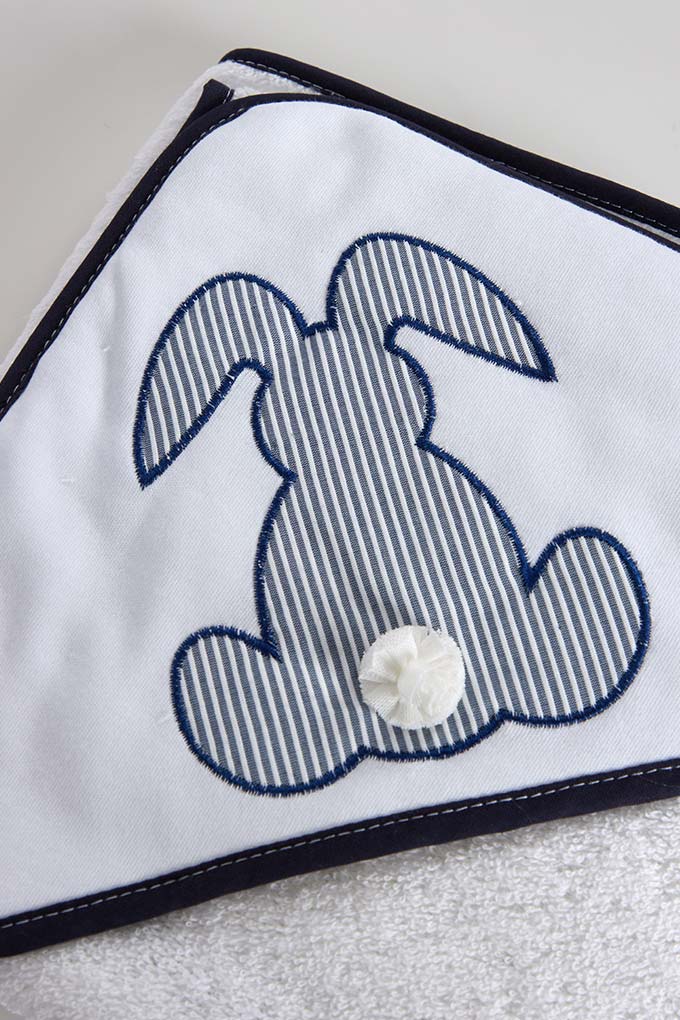 Bunny w/ Pompom Embroidered Baby Towel