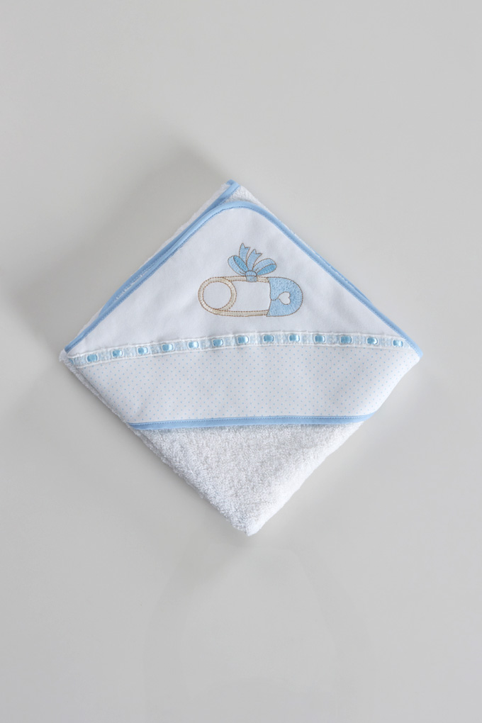 Safety Pin Embroidered Baby Towel