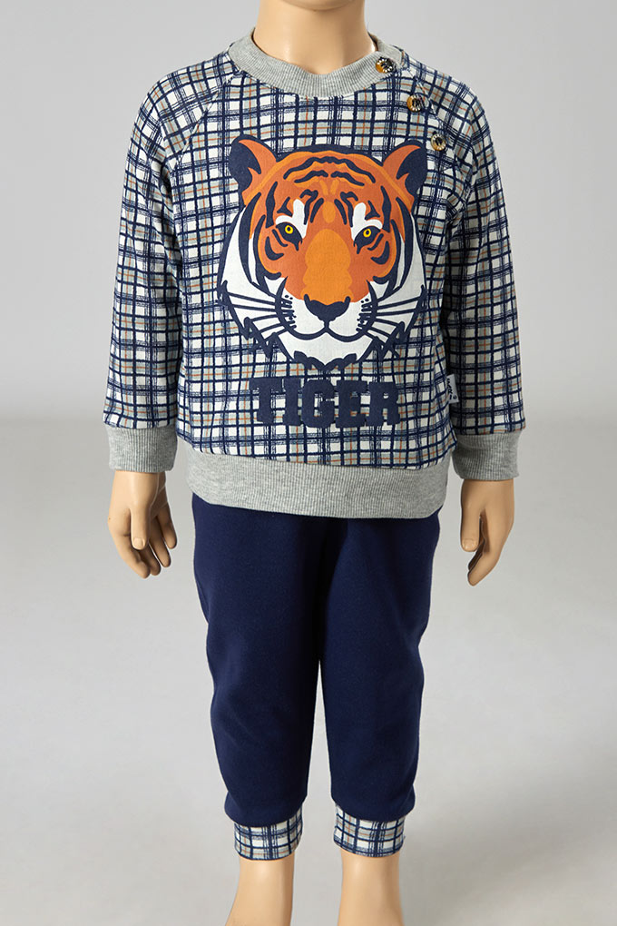 Pijama Estampado Cardado Menino Tiger_1