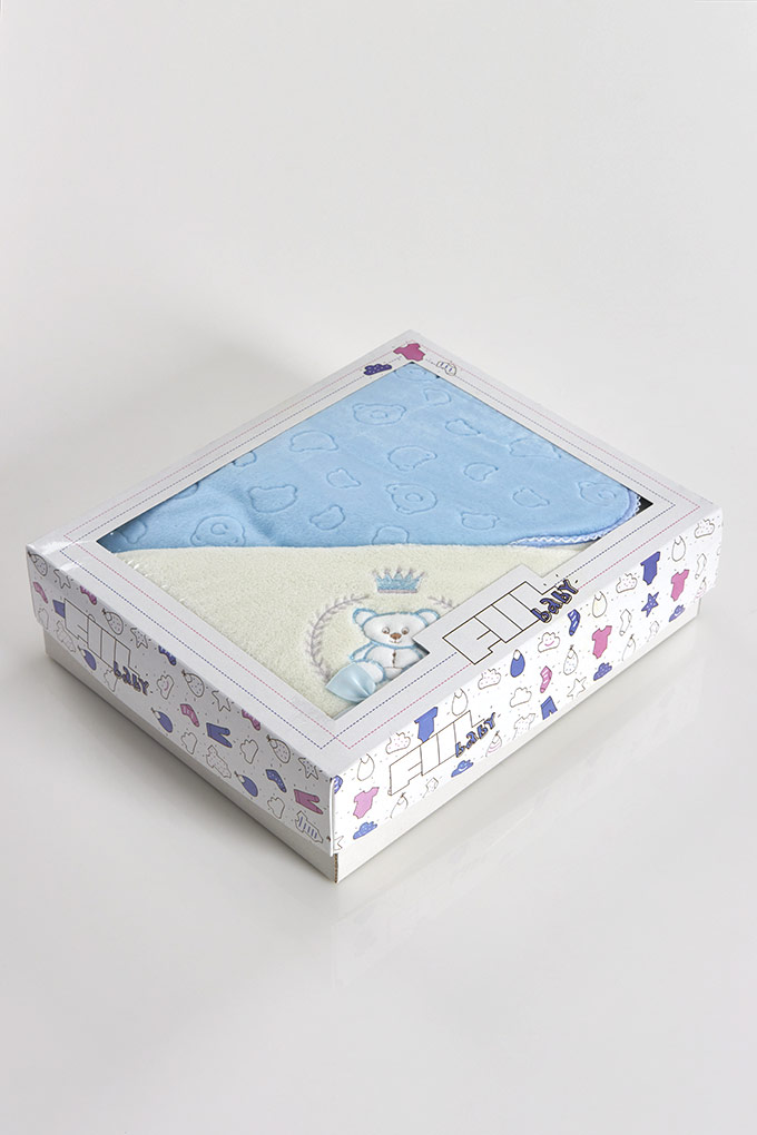 Prince Bear Embroidered Engraved Baby Blanket