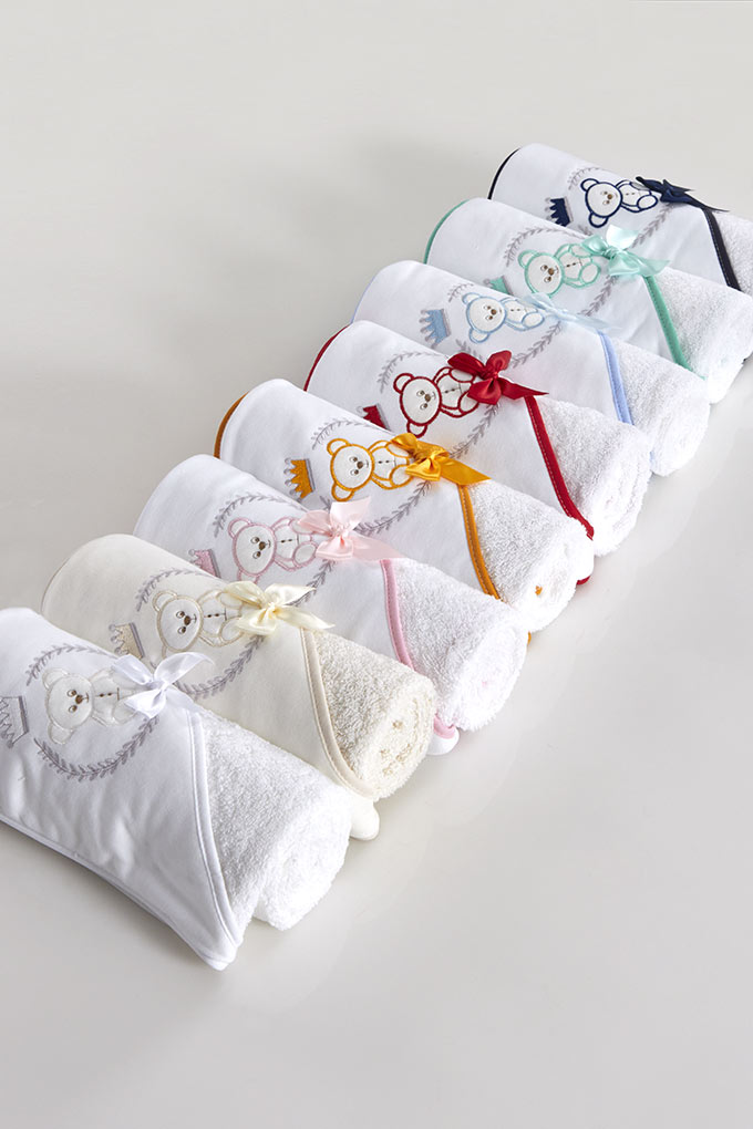 Prince Bear Embroidered Baby Towel