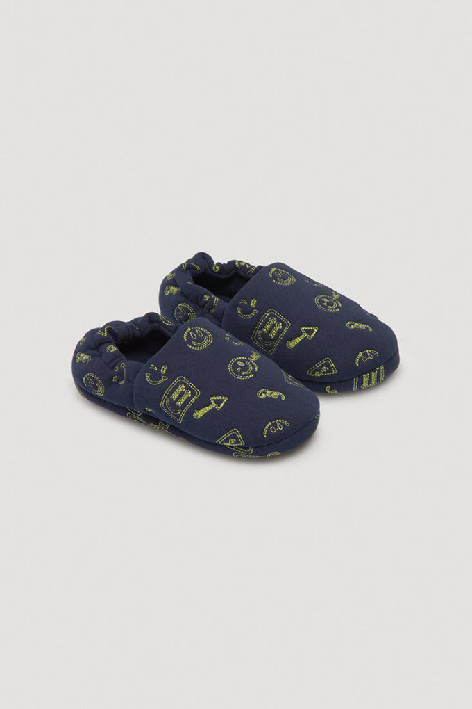 Smile Boy Embroidered Slippers