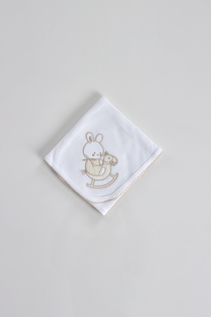 Bunny Embroidered Burp Cloth