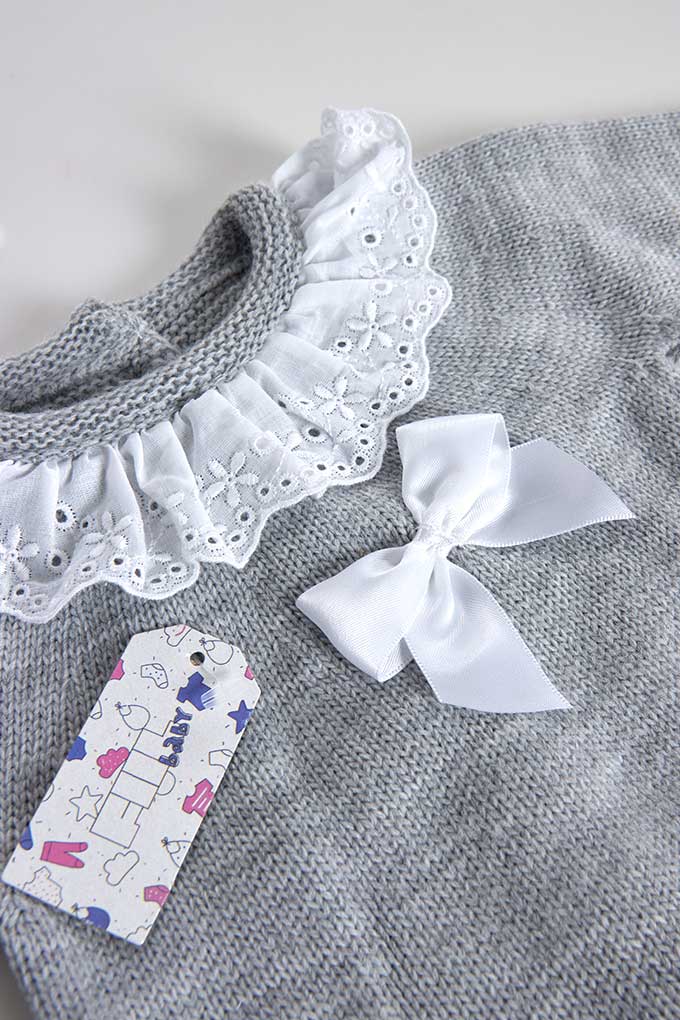 3 Pieces Baby Set w/ English Embroidery Collar