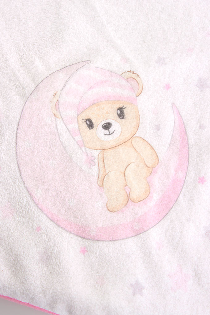 Manta Bebé Laminada Estampada Urso na Lua_3