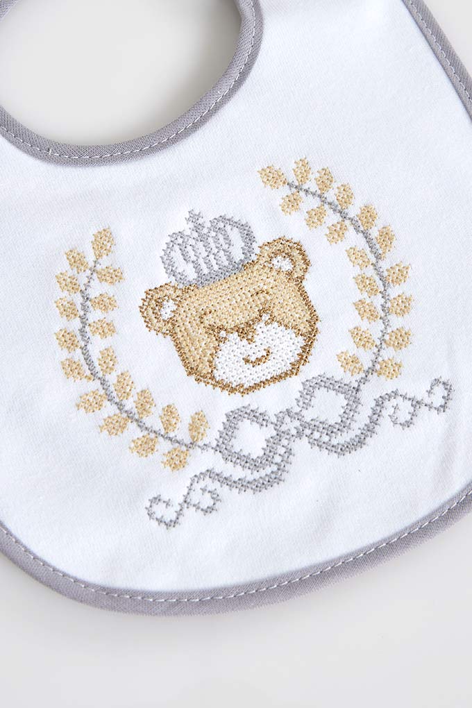 Bear King Cross Stitch Impermeable Bibs