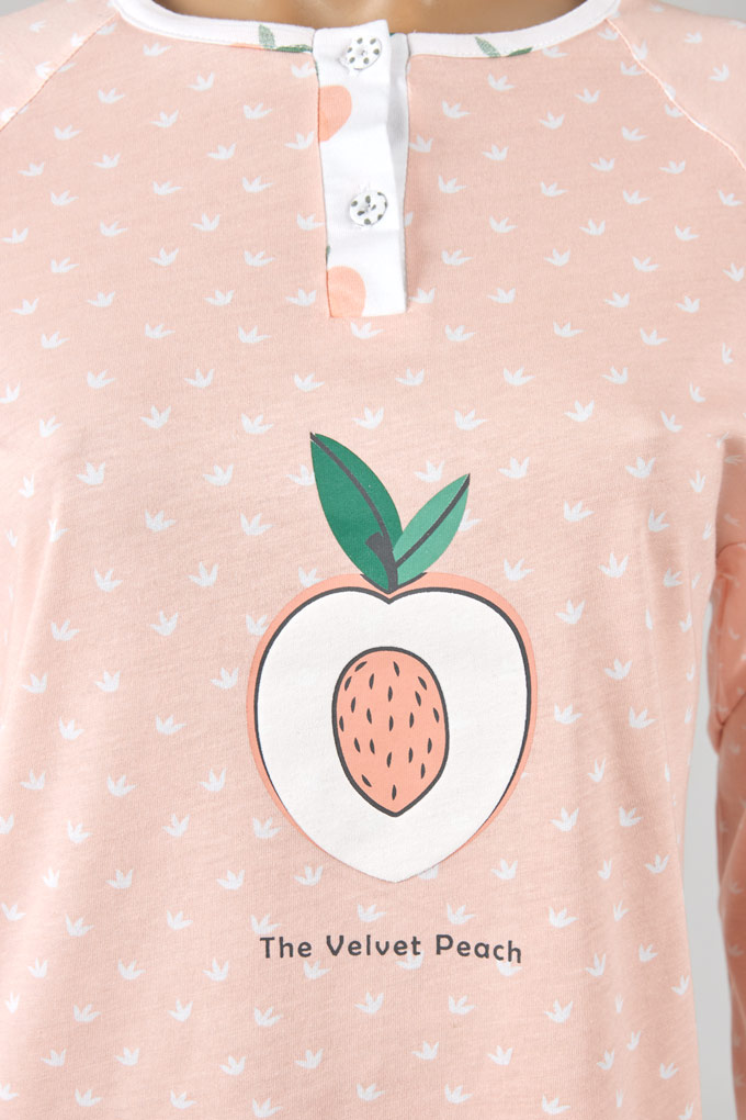 Pijama Estampado s/ Carda Senhora The Velvet Peach