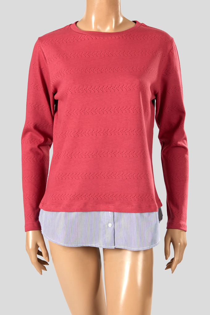 Woman Perforated Sweater w/ Shirt