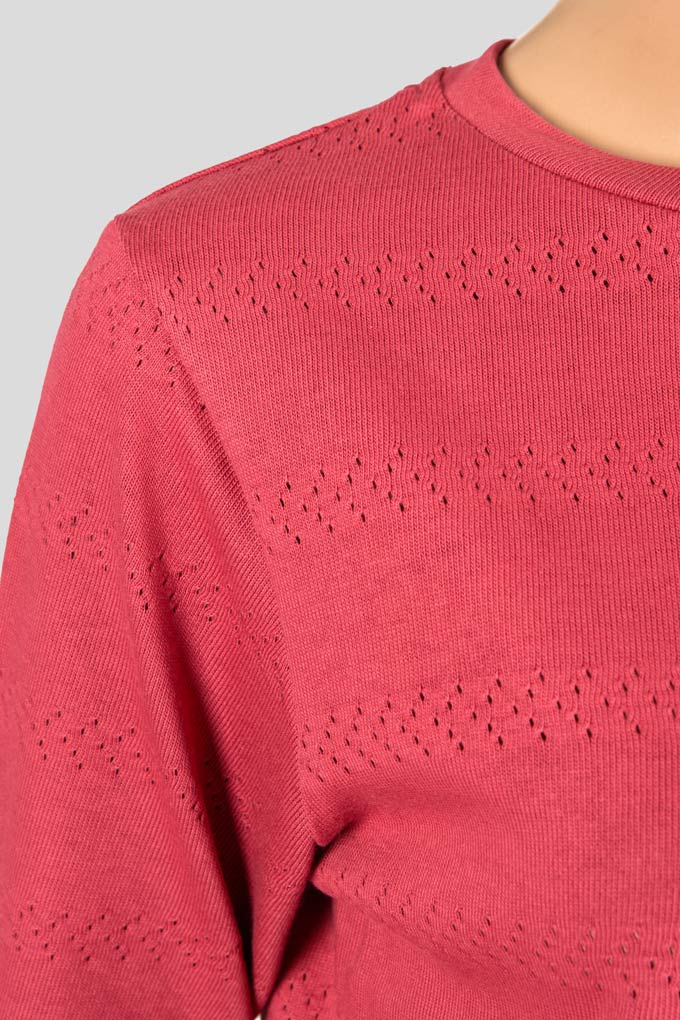 Woman Perforated Sweater w/ Shirt