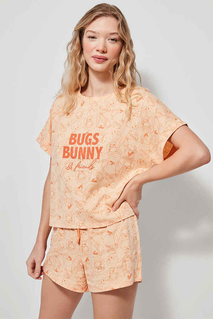 Pijama Estampado Manga Curta Senhora Bugs Bunny_3