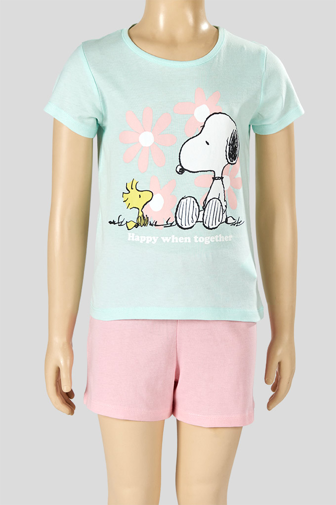 Pijama Estampado Manga Curta Menina Snoopy_1
