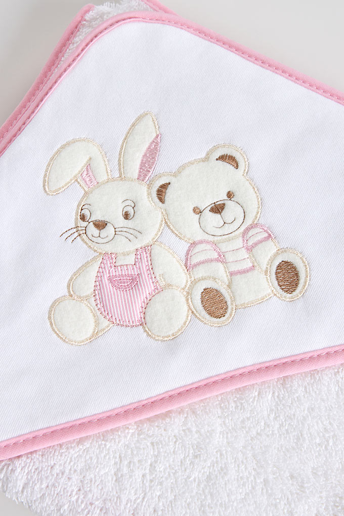 Bunny & Bear Embroidered Baby Towel