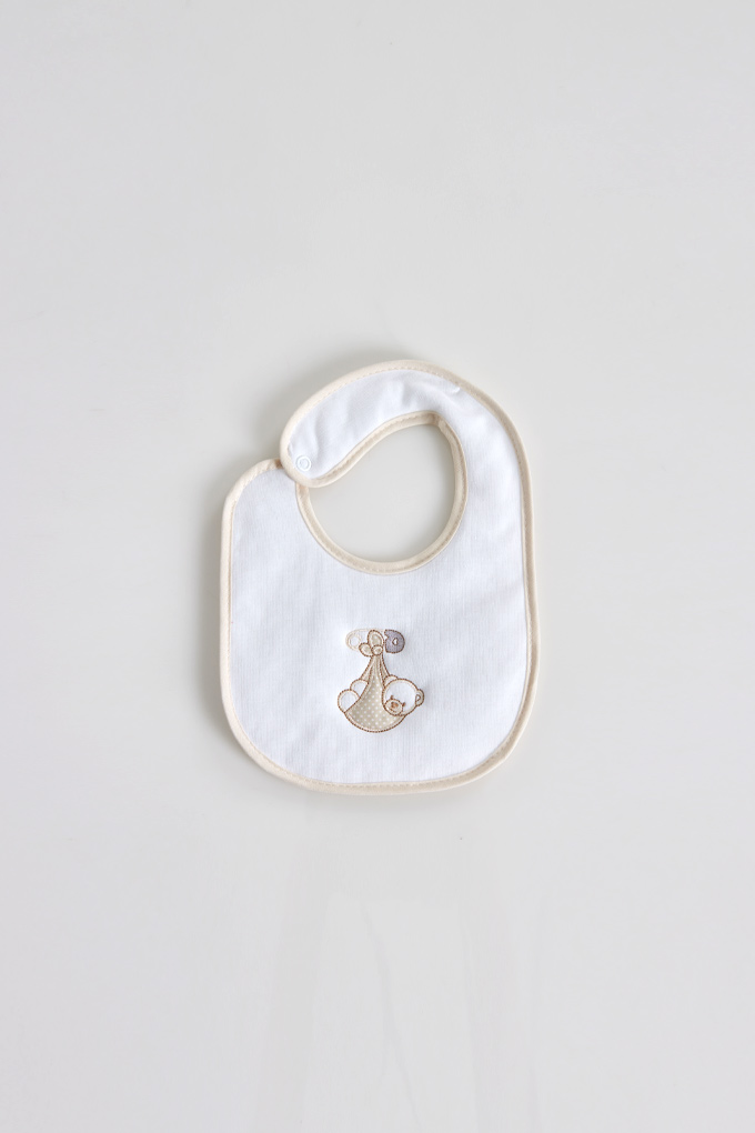 Baby Bear Impermeable Embroidered Bibs